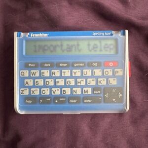 Franklin Spelling Ace SA-209 Electronic Dictionary Thesaurus Games Blue Silver